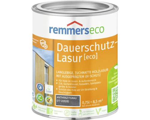 Remmers Dauerschutz-Lasur [eco] anthrazit 750 ml