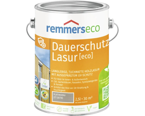 Remmers Dauerschutz-Lasur [eco] platingrau 2,5 l