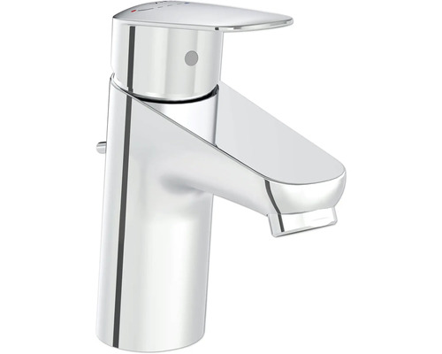 VitrA Waschtischarmatur FLOW ROUND CoolStart chrom mit Zugstange A42929ENGX Einzelner verchromter Wasserhahn