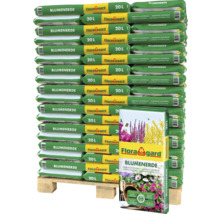 Palette mit Blumenerde in 20 Liter Säcken