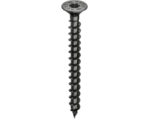 HECO-TOPIX-plus Holzschraube Senkkopf mit Frästaschen TX Vollgewinde 4x25 mm schwarz verzinkt 200 Stück