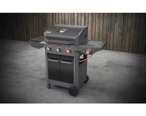 Gasgrill mit vier Brennern, Seitenablagen und Unterschrank