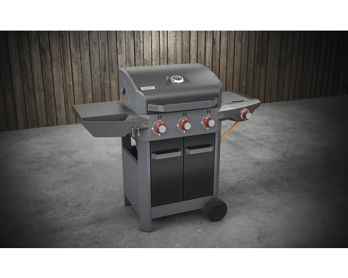 Gasgrill mit drei Brennern und Seitentischen