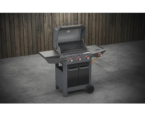 Gasgrill mit drei Brennern, Ablageflächen und Unterschrank