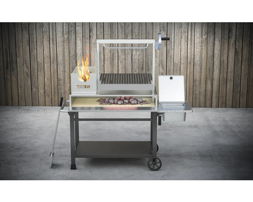 Grillwagen mit Grillkohle und Feuerstelle