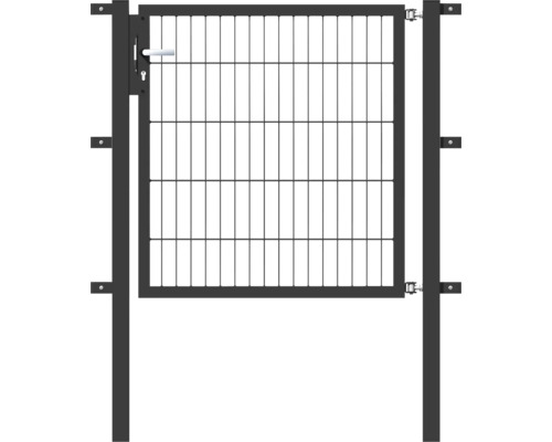 Stabgitter-Einzeltor ALBERTS Flexo Typ 6/5/6 100 x 100 cm inkl. Pfosten 6 x 6 cm anthrazit