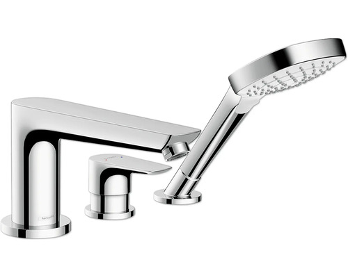 hansgrohe Wannenrandarmatur TALIS E chrom ohne Unterputzgrundkörper 71730000 Badewannenarmatur mit Handbrause