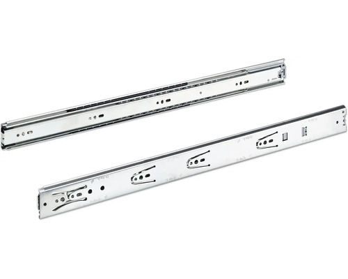 Schubladenschiene Vollauszug 550 mm mit Anschlagdämpfung chromatiert 9126924 2 Stück Zwei Schubladenschienen aus Metall