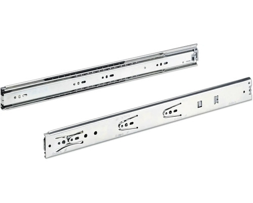 Schubladenschiene Vollauszug 450 mm mit Anschlagdämpfung chromatiert 9126922 2 Stück Auszugsschienen aus Metall für Schubladen