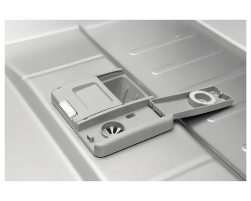 Offene Spülmittelkammer in einer Spülmaschine