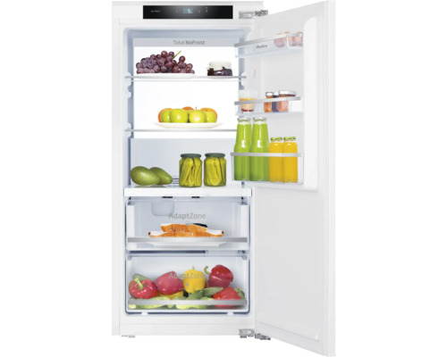 Kühlschrank Amica EVKSX 352 250 BxHxT 55,6 x 122,1 x 55 cm Geöffneter Kühlschrank mit verschiedenen Lebensmitteln