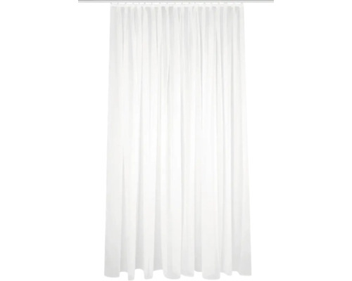 Vorhang mit Faltenband Sablio uni weiß leicht schimmernd 145x450 cm