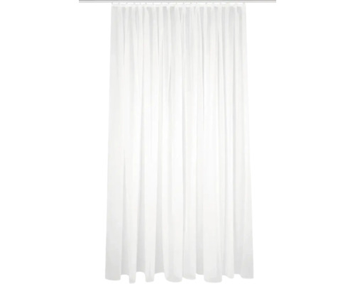 Vorhang mit Faltenband Sablio uni weiß leicht schimmernd 245x300 cm