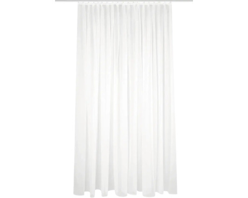 Vorhang mit Faltenband Sablio uni weiß leicht schimmernd 245x450 cm