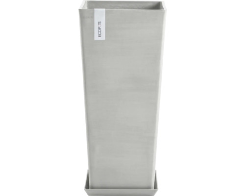 Hoher, eckiger Pflanztopf mit Untersetzer