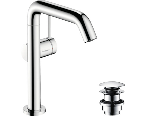 hansgrohe Waschtischarmatur TECTURIS S 210 Fine CoolStart EcoSmart+ mit Push-Open Ablaufgarnitur chrom 73360000