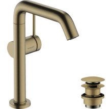 hansgrohe Waschtischarmatur TECTURIS S 210 Fine CoolStart EcoSmart+ mit Push-Open Ablaufgarnitur brushed bronze gebürstet 73360140