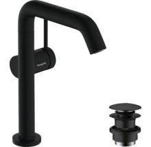 hansgrohe Waschtischarmatur TECTURIS S 210 Fine CoolStart EcoSmart+ mit Push-Open Ablaufgarnitur schwarz matt 73360670