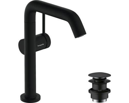 hansgrohe Waschtischarmatur TECTURIS S mit Push-Open Ablaufventil schwarz matt 73360670