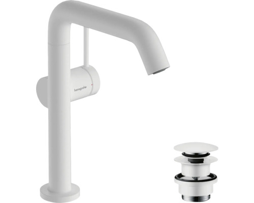 hansgrohe Waschtischarmatur TECTURIS S mit Push-Open Ablaufventil weiß matt 73360700