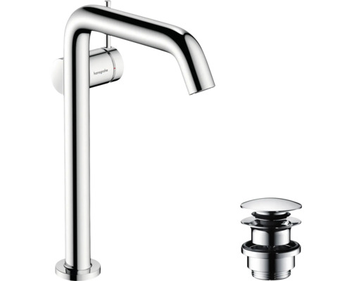 hansgrohe Waschtischarmatur für Aufsatzeaschbecken TECTURIS S mit Push-Open Ablaufventil chrom 73370000