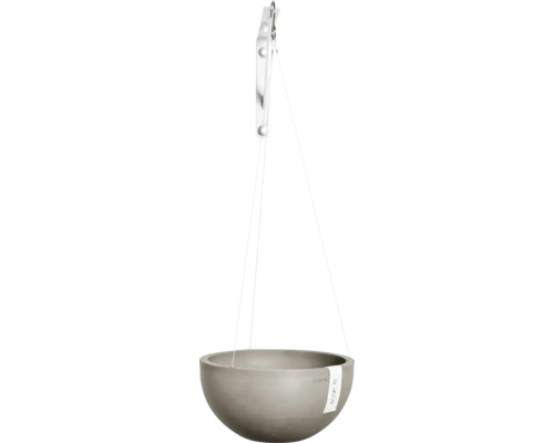 Blumentopf Hängetopf Ecopots Kunststoff Ø 23,7 cm 26,7 x 26,7 x 12,8 cm braun Grauer Hängetopf mit Aufhängung für Pflanzen