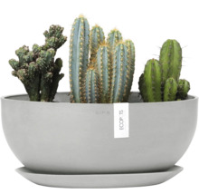 Blumentopf Ecopots Sofia Kunststoff Ø 39,3 cm 40,8 x 23,7 x 17,5 cm grau