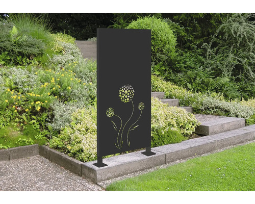 Dekorative Gartensichtschutzwand mit Blumenmuster