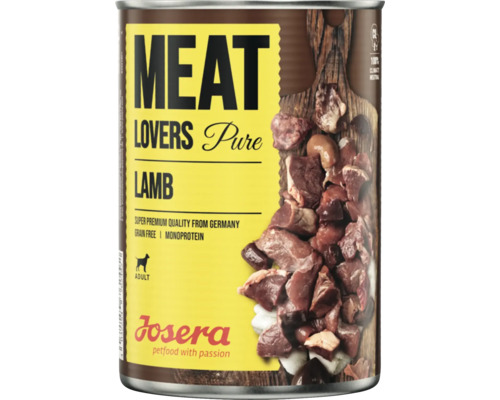 Hundefutter nass Josera Meat Lovers Pure Lamb 800 g Lamm Monopotein, Singlefleisch