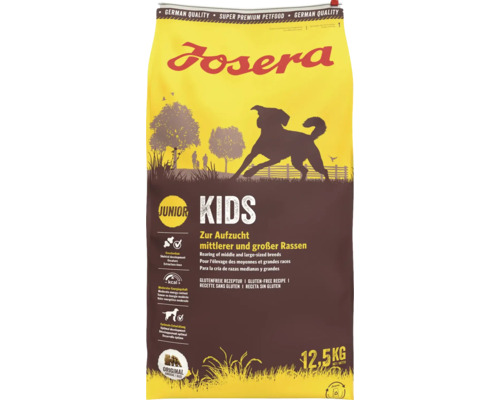 Hundefutter trocken Josera Josera Kids 12,5 kg Junior, zur Aufzucht mittlerer und großer Rassen