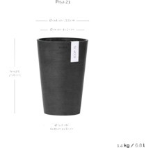 Pisa 21 Pflanztopf mit den Maßen Höhe 25,8 cm, Außendurchmesser 21,1 cm und Bodendurchmesser 12,8 cm