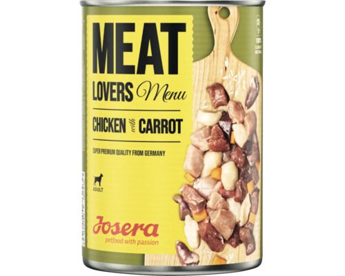 Hundefutter nass Josera Meat Lovers Menu Chicken with Carrot 800 g Huhn mit Karotte