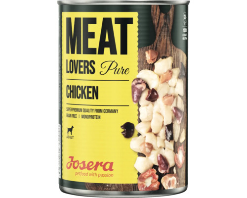 Hundefutter nass Josera Meat Lovers Pure Chicken 400 g Huhn Monopotein, Singlefleisch
