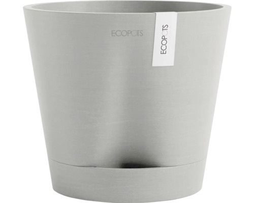 Blumentopf Ecopots Venice Kunststoff Ø 18,3 cm 20,1 x 20,1 x 17,7 cm grauweiß Ecopots Blumentopf aus Kunststoff