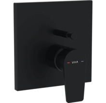 Schwarze Unterputz-Armatur mit Hebel und Vitra Logo