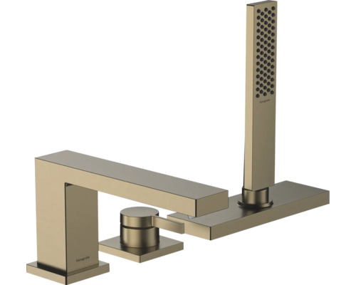 hansgrohe Wannenrandarmatur TECTURIS E bronze gebürstet mit Unterputzgrundkörper 73443140