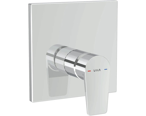 VitrA Duscharmatur Unterputz FLOW SQUARE chrom ohne Unterputzgrundkörper A43328EXP VitrA Waschtischarmatur mit Hebel