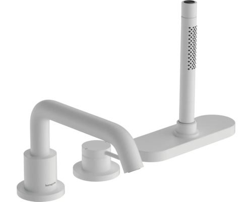 hansgrohe Wannenrandarmatur TECTURIS S weiß matt ohne Unterputzgrundkörper 73447700 Hansgrohe Metropol Wannenrandarmatur mit Stabhandbrause