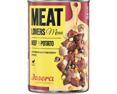 Hundefutter nass Josera Meat Lovers Menu Beef with Potato 400 g Rind mit Kartoffel