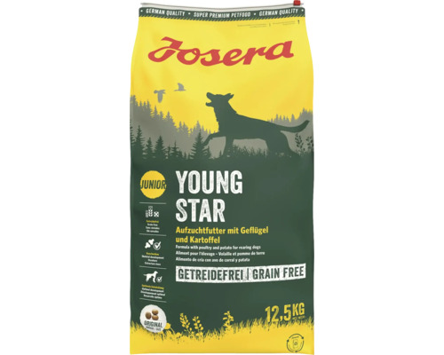 Hundefutter trocken Josera Josera Young Star 12,5 kg Junior, Aufzuchtfutter mit Geflügel und Kartoffel, getreidefrei