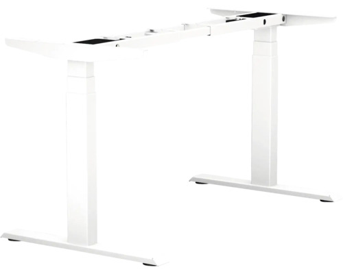 Tischgestell E-MORE 3-stufig elektrisch höhenverstellbar 640-1290 mm weiß 2 Motoren Verstellbares Schreibtischgestell aus Metall