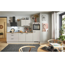 PICCANTE Plus Küchenzeile mit Geräten Sonera 260 cm kaschmirgrau matt vormontiert Variante rechts 4067368013116