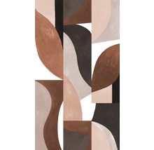 Abstraktes Gemälde mit geometrischen Formen in verschiedenen Brauntönen