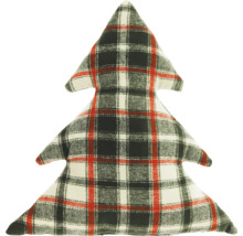 Dekokissen in Tannenbaumform mit Karomuster