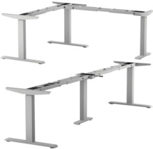 Eck-Tischgestell E-CORNER 3-stufig elektrisch höhenverstellbar 640-1290 mm silber 3 Motoren