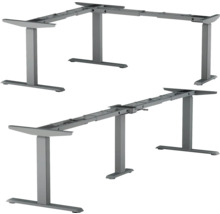 Eck-Tischgestell E-CORNER 3-stufig elektrisch höhenverstellbar 640-1290 mm anthrazit 3 Motoren
