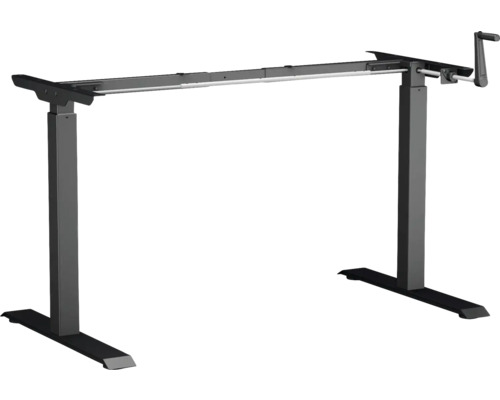 Tischgestell M-SMART Spin höhenverstellbar mit Handkurbel 695-1135 mm schwarz Verstellbares Schreibtischgestell mit Handkurbel