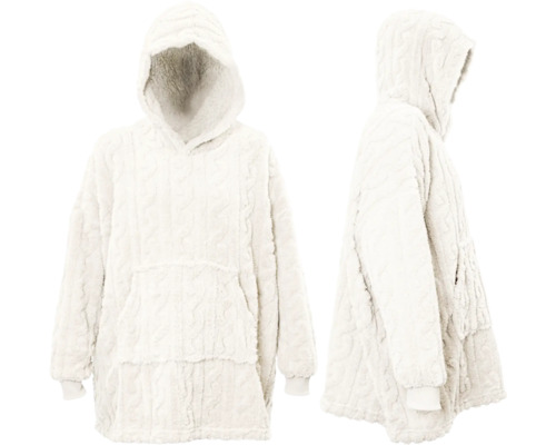 Unique Living Kapuzenpullover Oversized Hoody Pleun dove white 78x120 cm