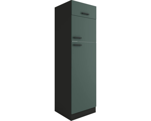 Optifit Kühlumbauschrank für 145er Einbaukühlschrank Verona405 BxTxH 60x57,1x206,8 cm grün matt zerlegt Anschlag reversibel (links oder rechts montierbar)