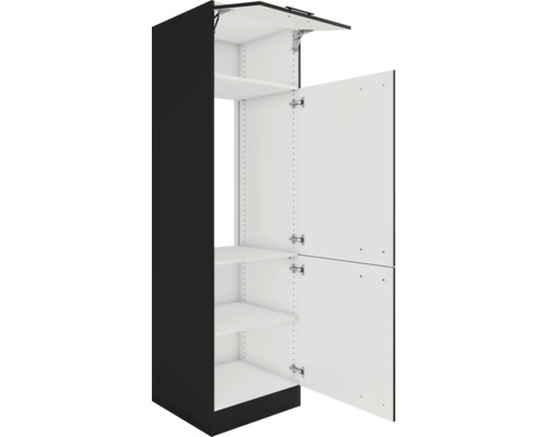 Offener Küchenhochschrank mit Einlegeböden.